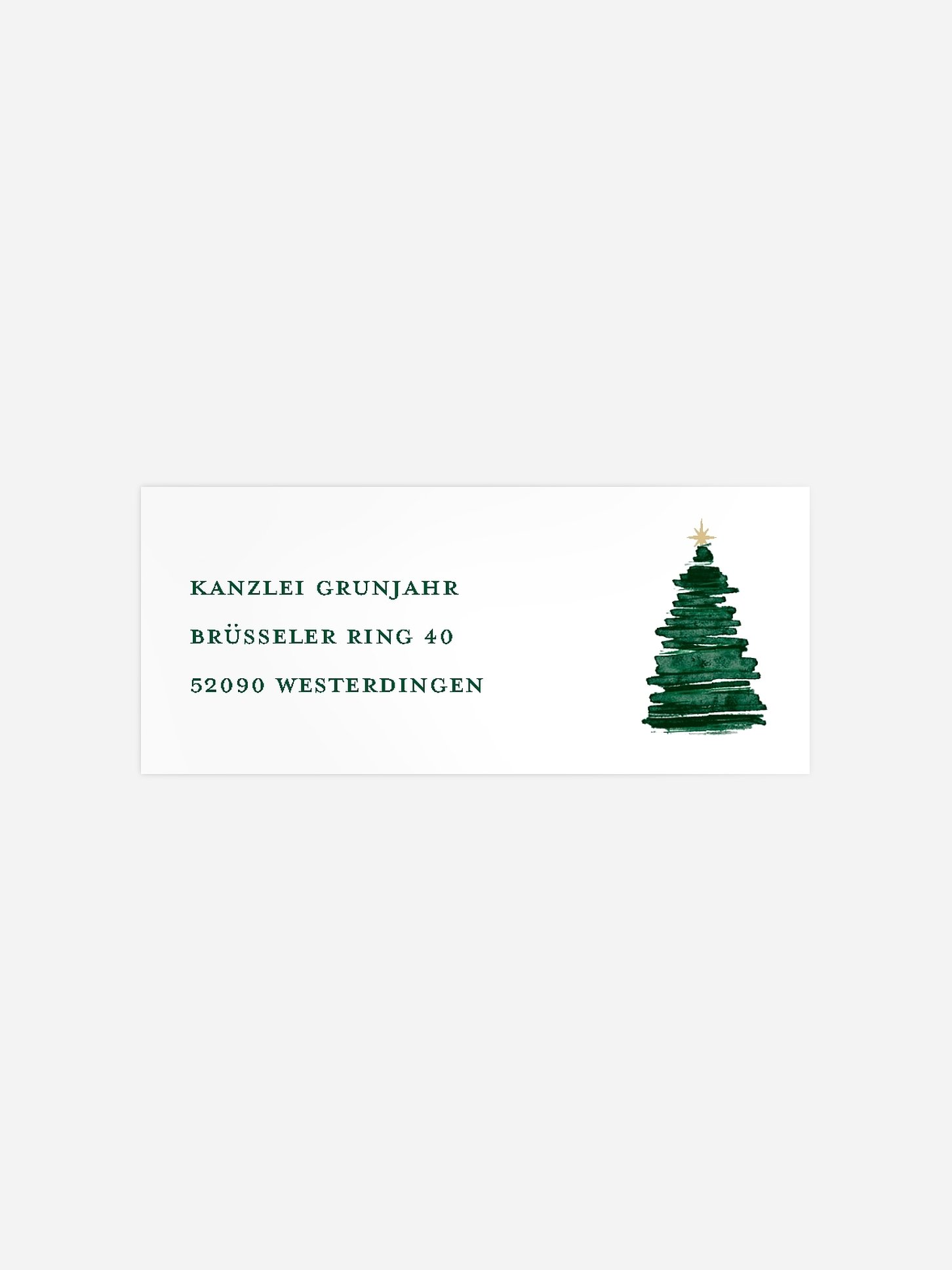 Absenderaufkleber geschäftl. Weihnachten Aquarell Tannen