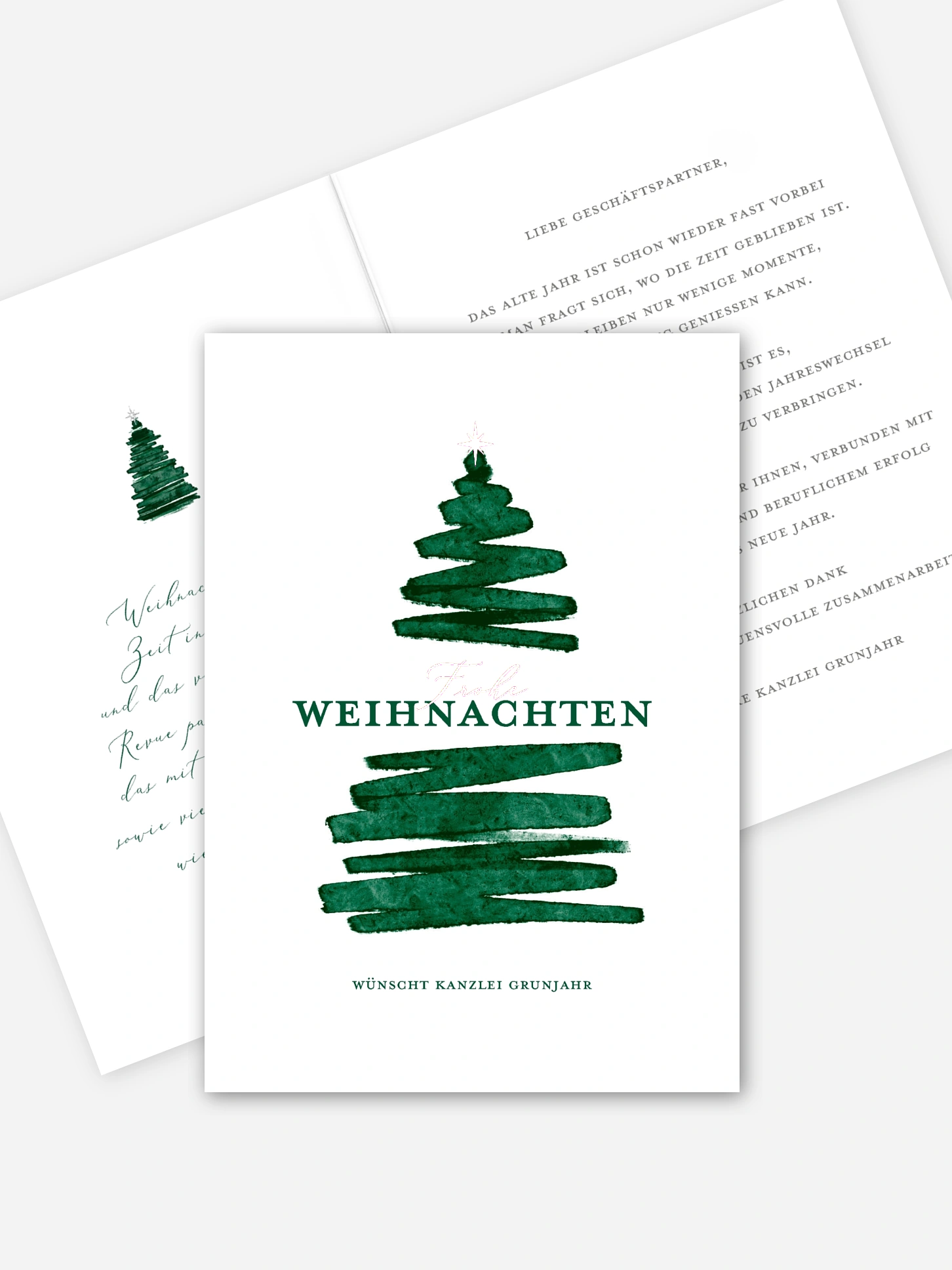 Geschäftliche Weihnachtskarte Aquarell Tannen
