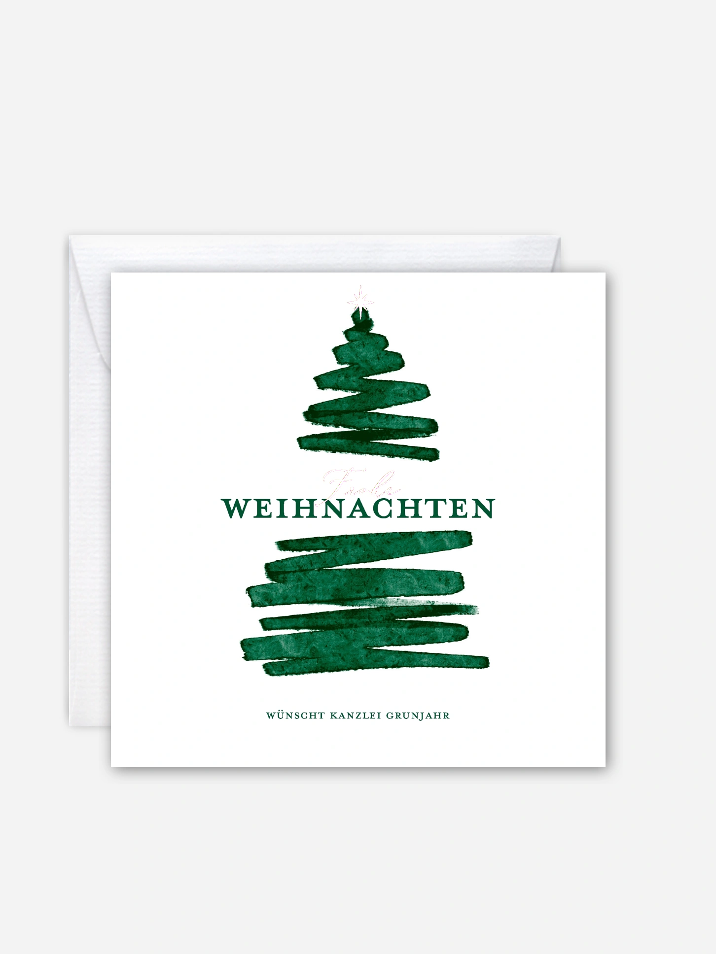 Geschäftliche Weihnachtskarte Aquarell Tannen