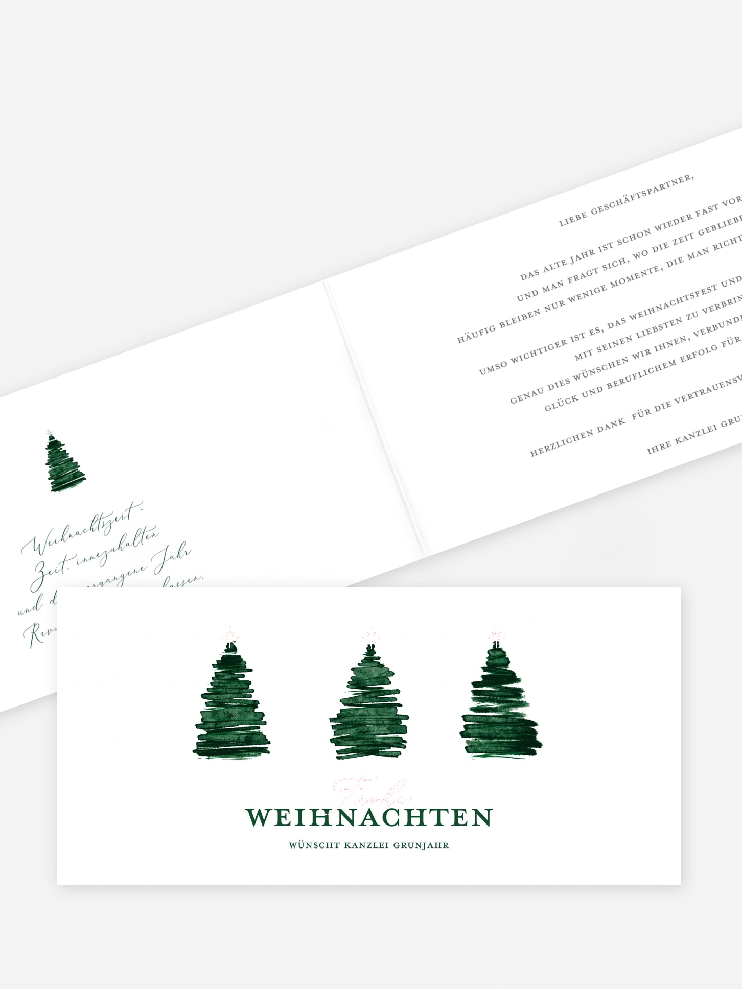 Spendenkarten Geschäftlich Aquarell Tannen