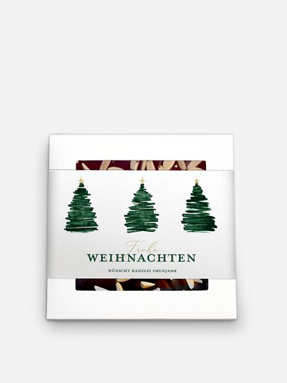 Schokobox geschäftlich Aquarell Tannen