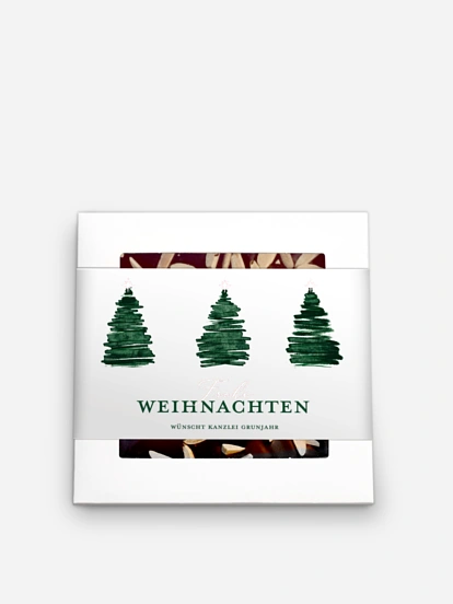 Schokobox geschäftlich Aquarell Tannen