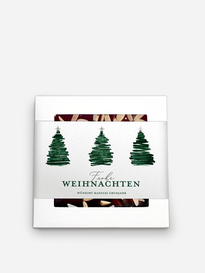 Schokobox geschäftlich Aquarell Tannen