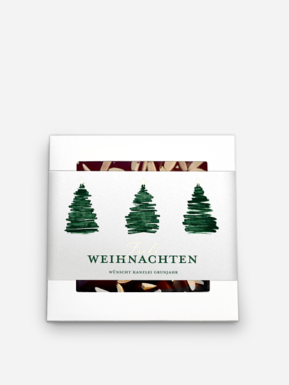 Schokobox geschäftlich Aquarell Tannen