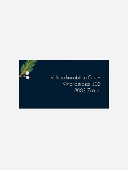 Empfängeraufkleber geschäftl. Weihnachten Tannenbaumkugel