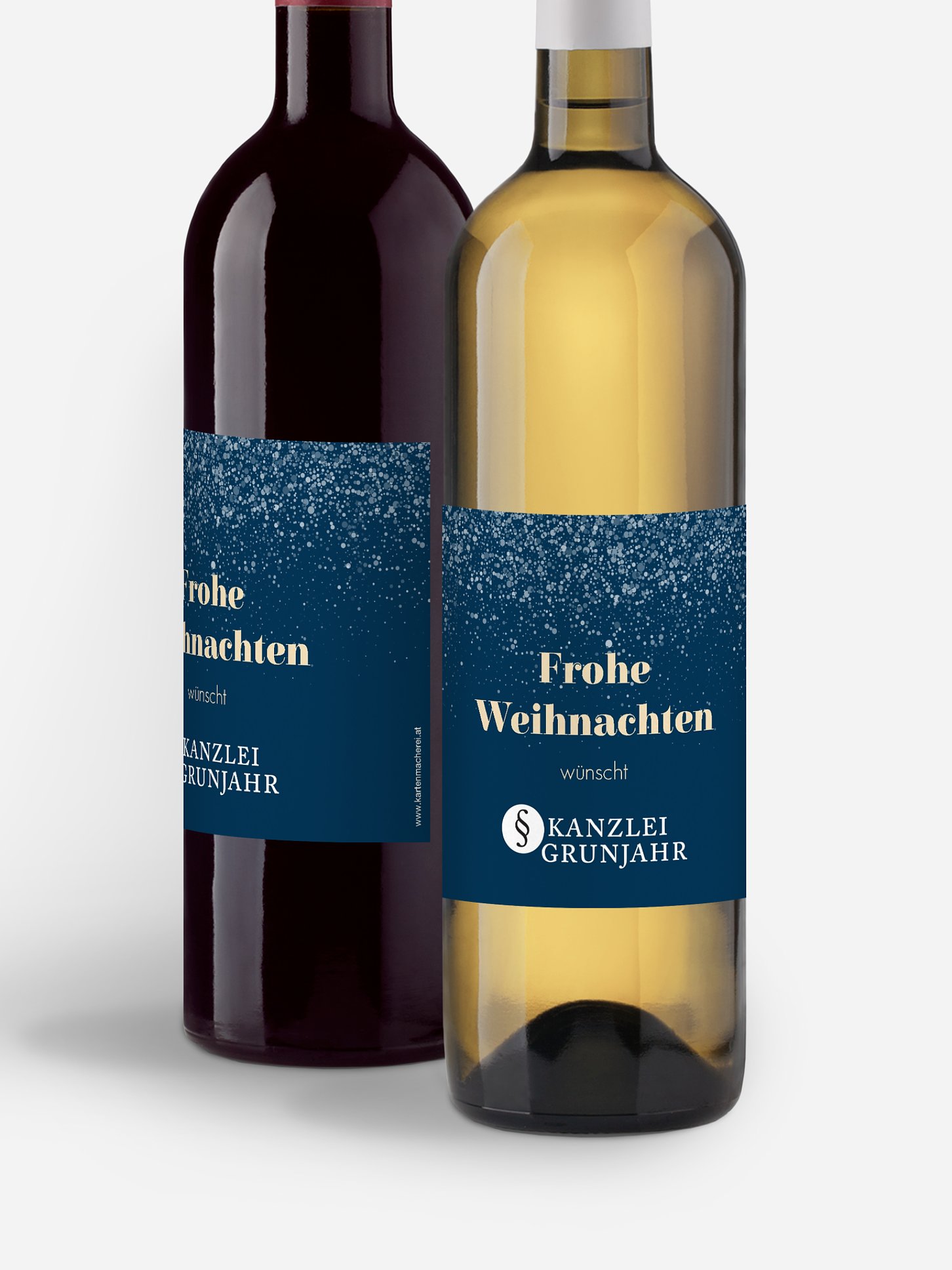 Flaschenetikett geschäftlich Schneeflocken