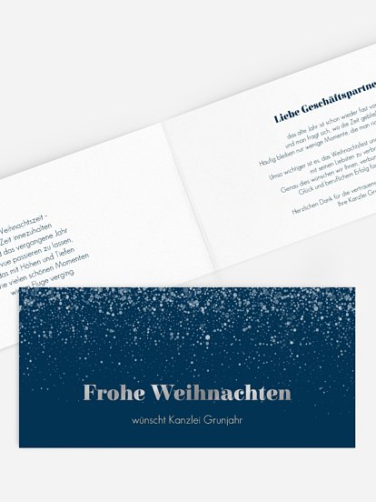 Geschäftliche Weihnachtskarte Schneeflocken