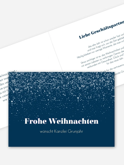 Geschäftliche Weihnachtskarte Schneeflocken