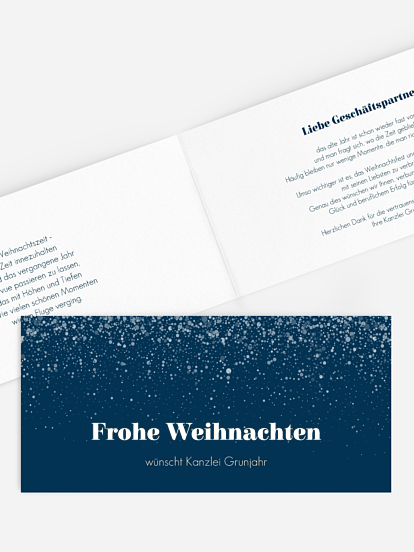 Geschäftliche Weihnachtskarte Schneeflocken