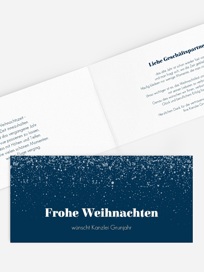 Geschäftliche Weihnachtskarte Schneeflocken