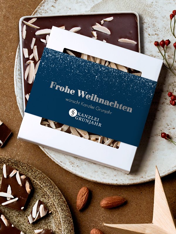 Schokobox geschäftlich Schneeflocken