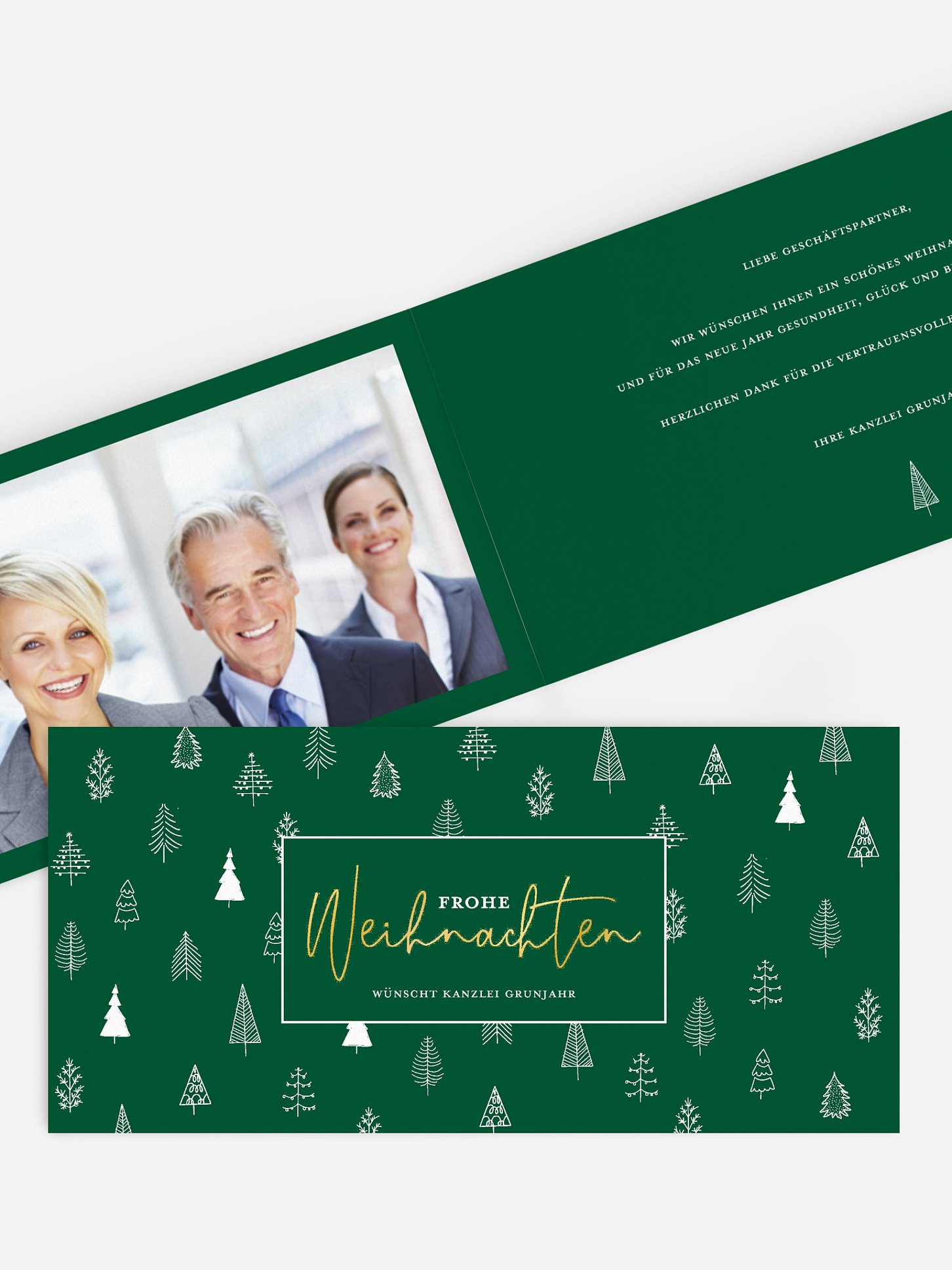 Geschäftliche Weihnachtskarte Scandi Trees