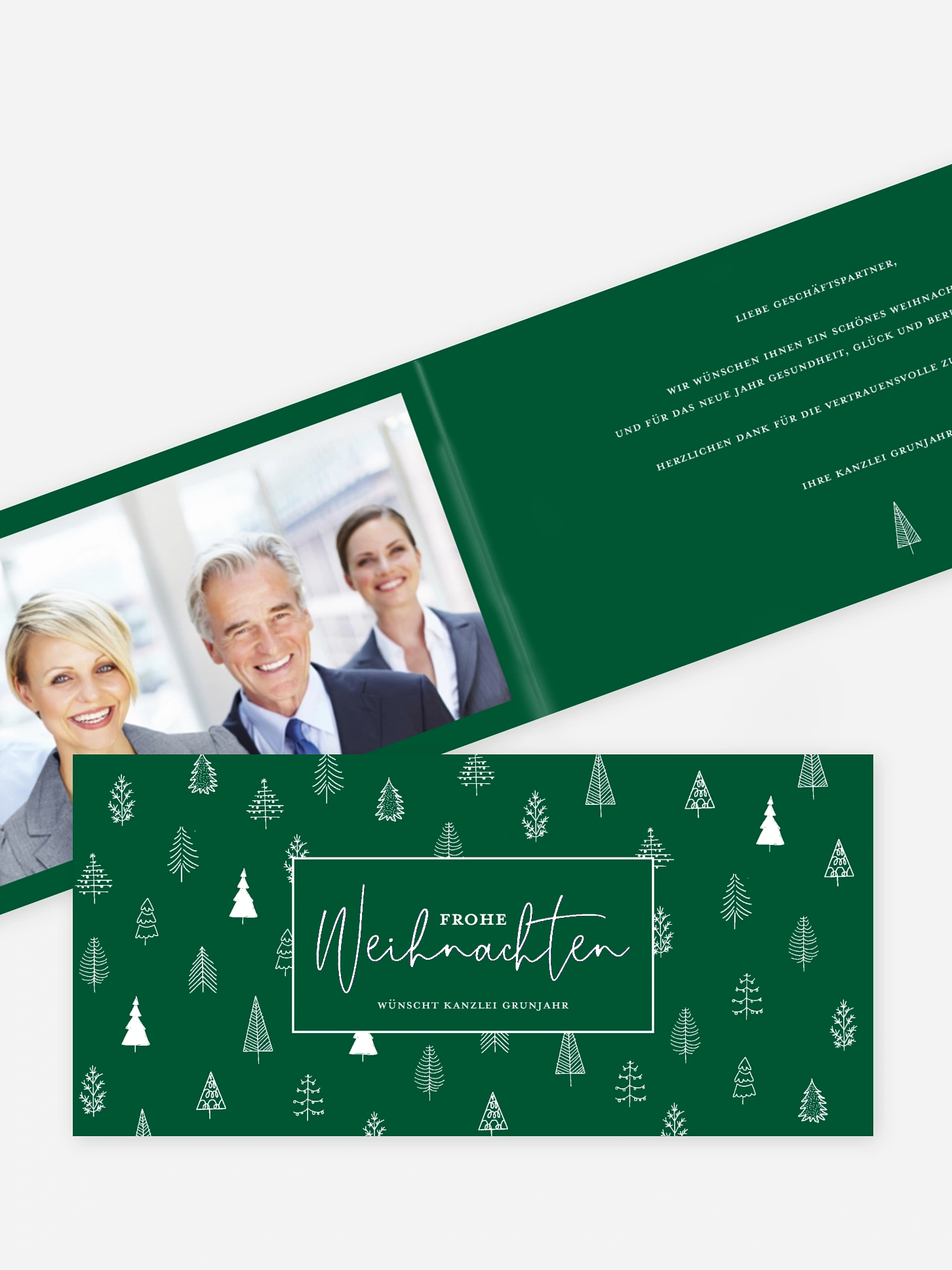 Geschäftliche Weihnachtskarte Scandi Trees