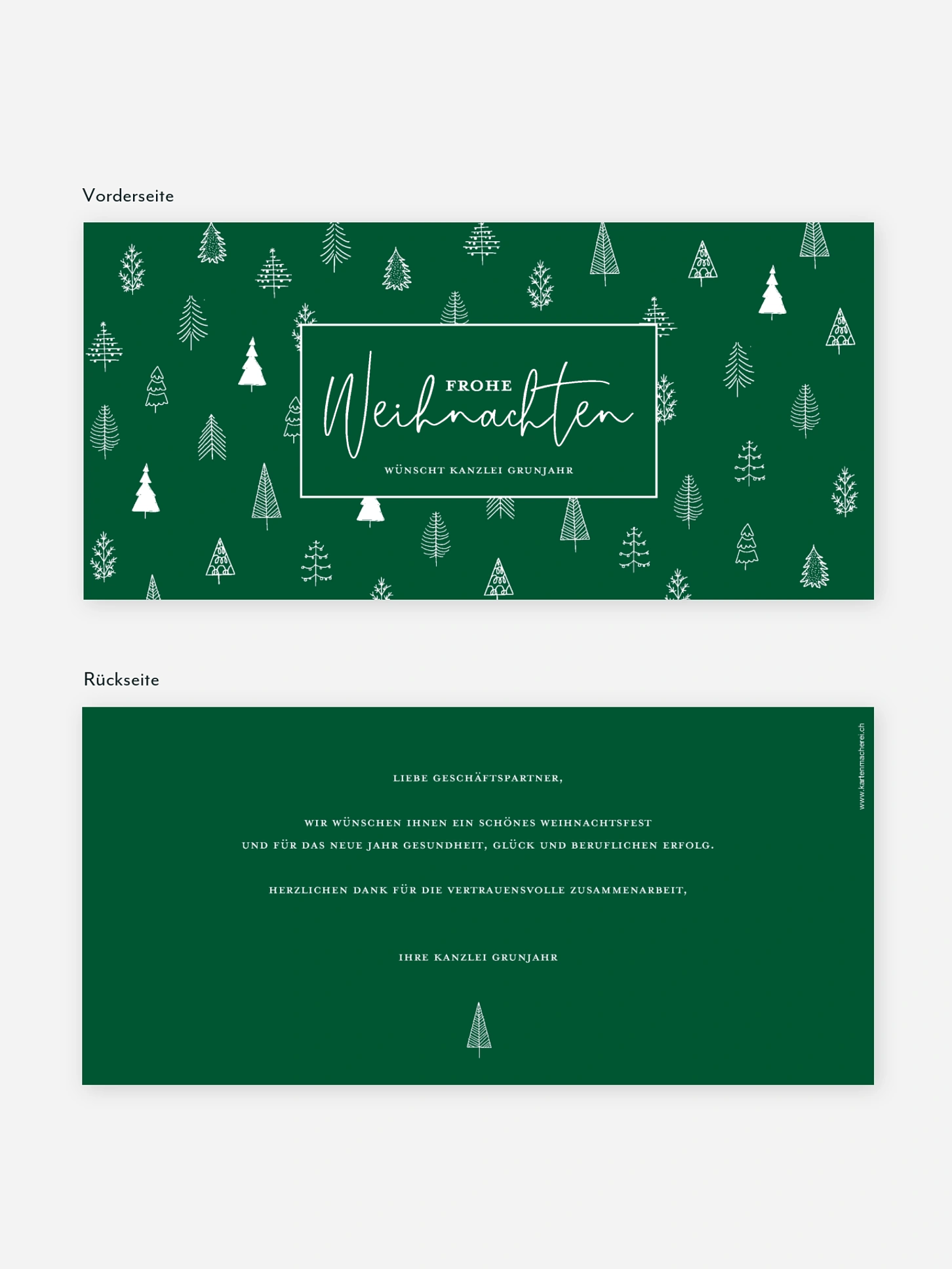Geschäftliche Weihnachtskarte Scandi Trees