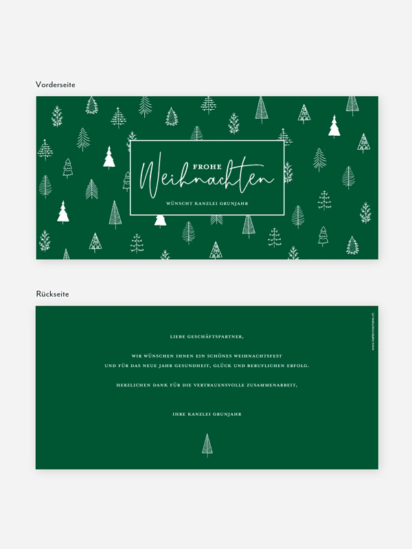 Geschäftliche Weihnachtskarte Scandi Trees