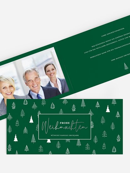 Geschäftliche Weihnachtskarte Scandi Trees