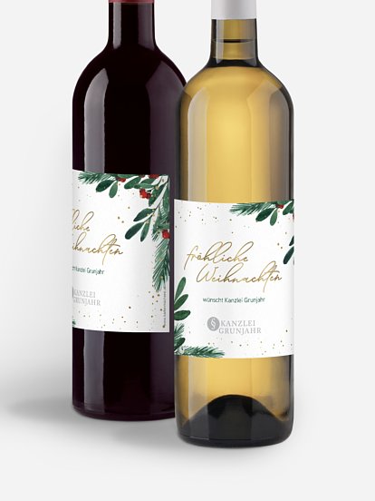 Flaschenetikett geschäftlich Winterzweige