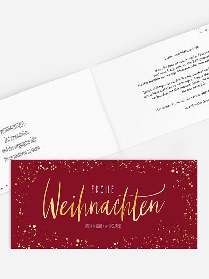Geschäftliche Weihnachtskarte Schneeglanz