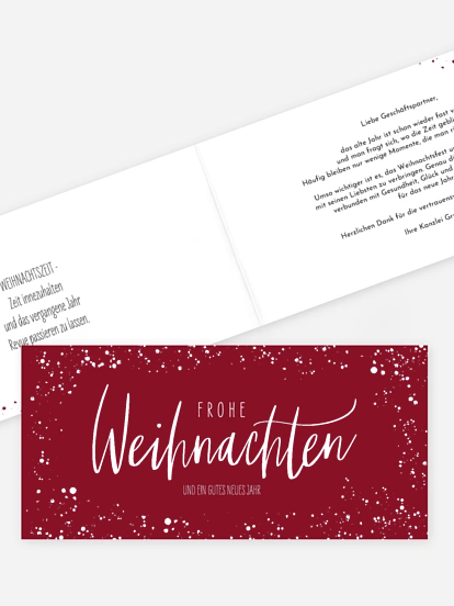 Geschäftliche Weihnachtskarte Schneeglanz