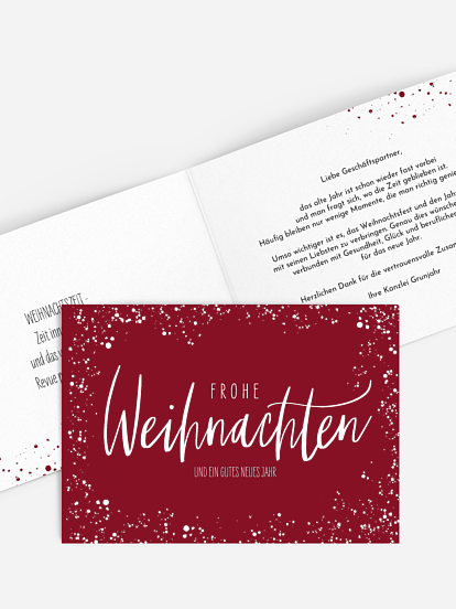 Geschäftliche Weihnachtskarte Schneeglanz