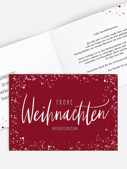 Geschäftliche Weihnachtskarte Schneeglanz