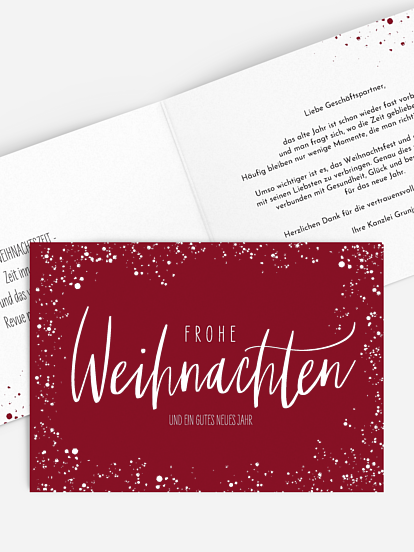 Geschäftliche Weihnachtskarte Schneeglanz