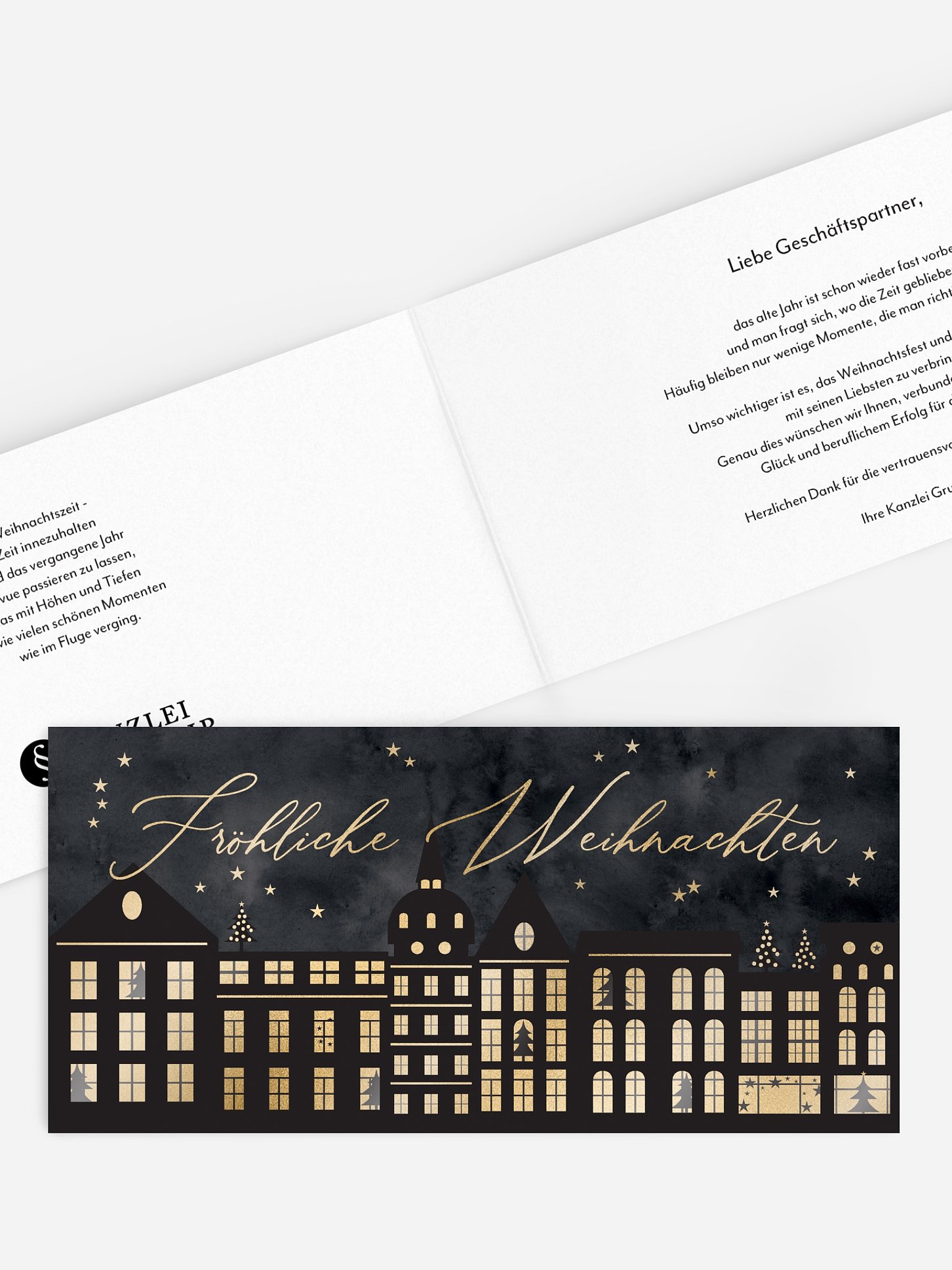 Geschäftliche Weihnachtskarte Weihnachtswelt