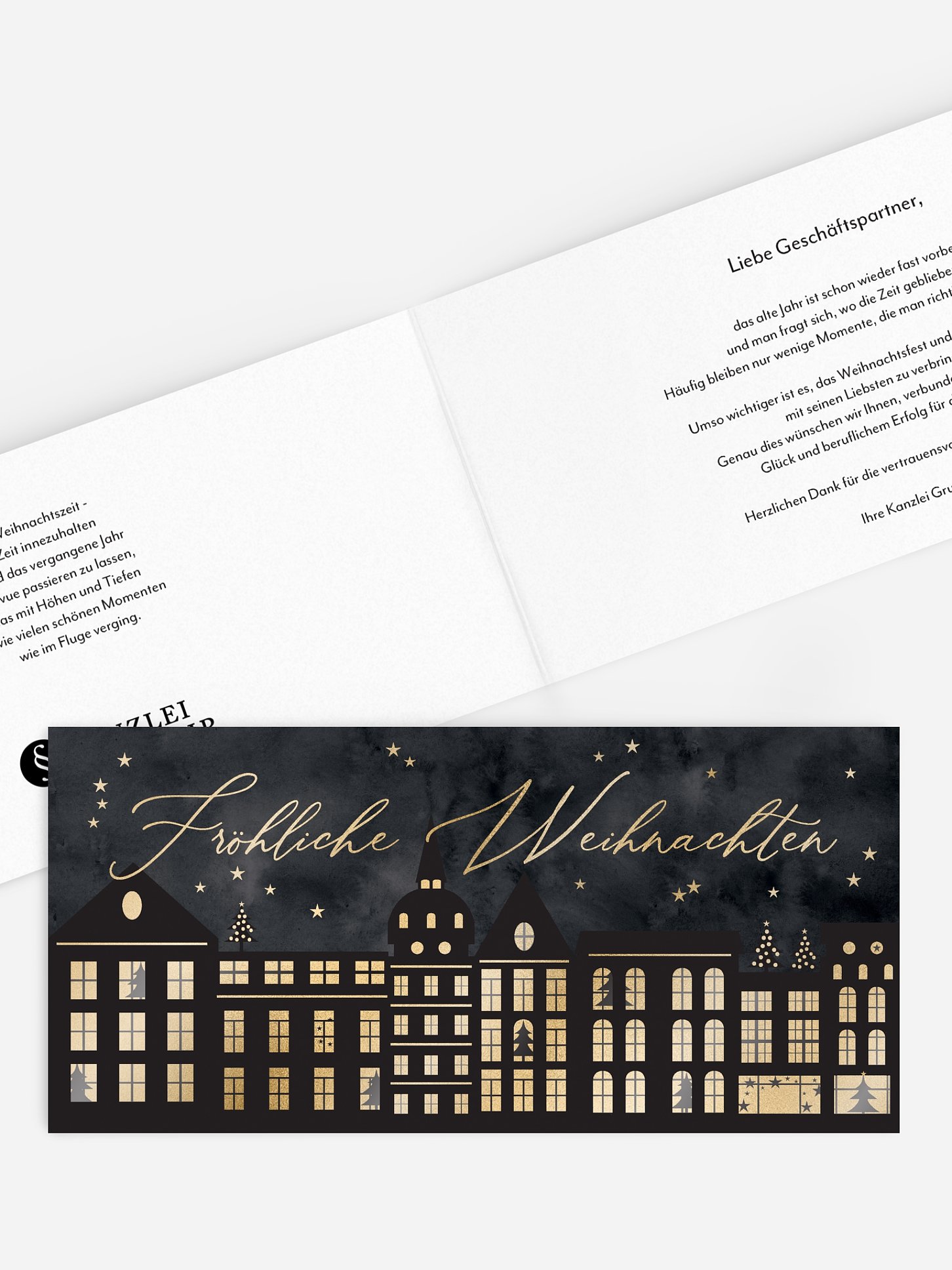 Geschäftliche Weihnachtskarte Weihnachtswelt