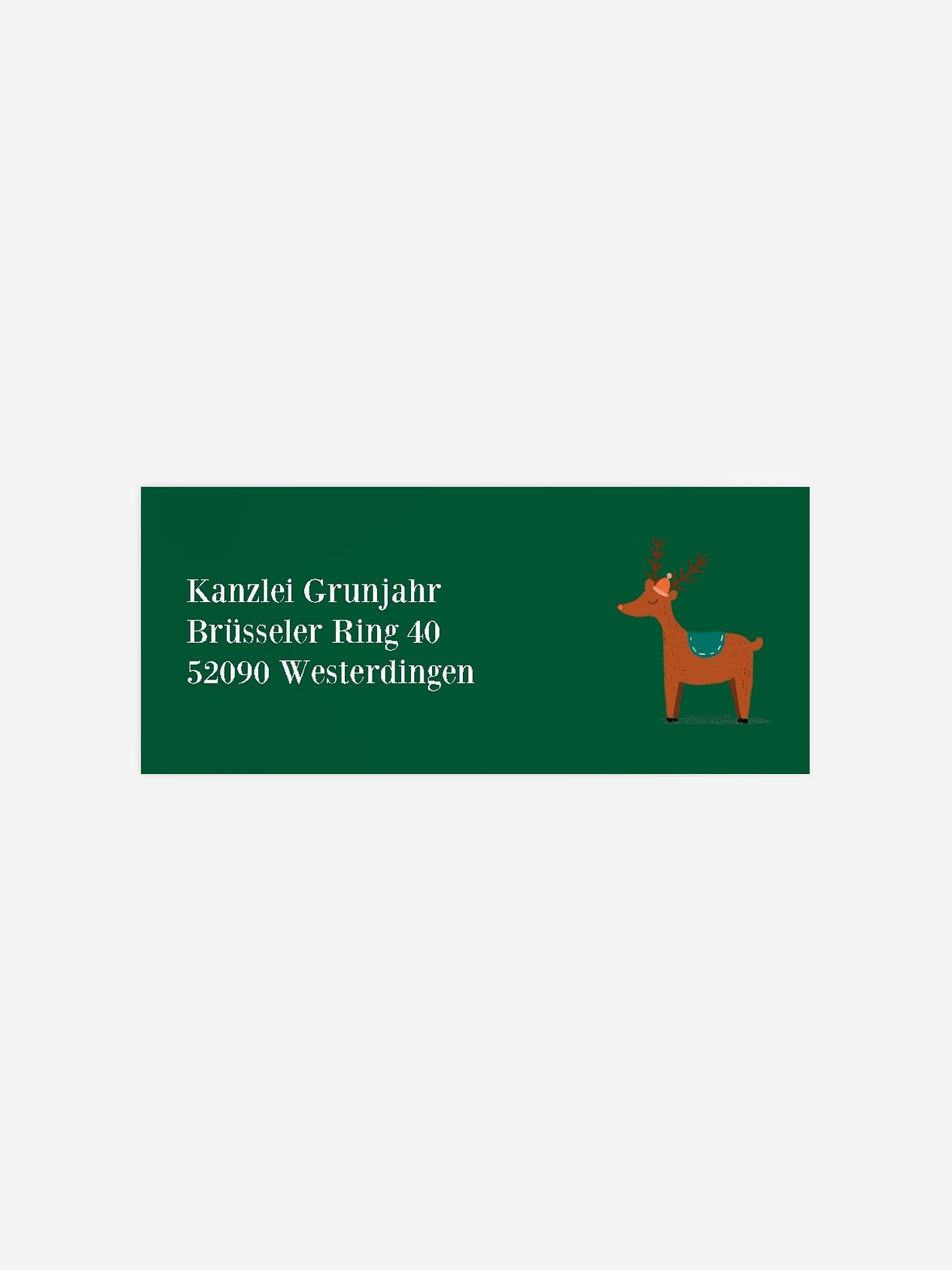 Absenderaufkleber geschäftl. Weihnachten Deer Globe
