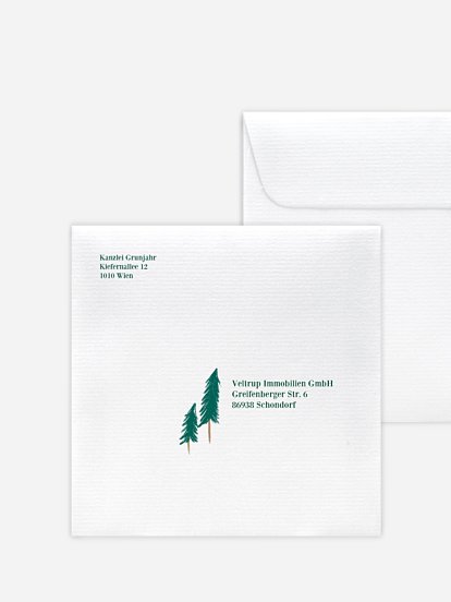 Bedruckte Umschläge geschäftl. Weihnachten Deer Globe