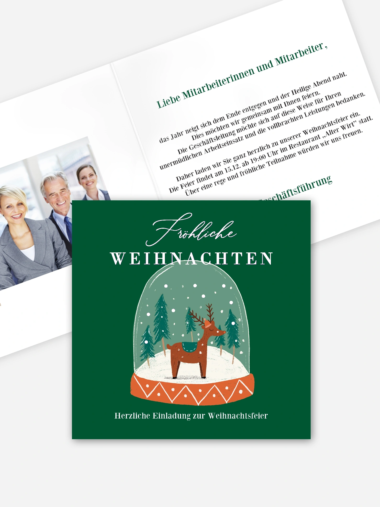 Weihnachtsfeier Deer Globe