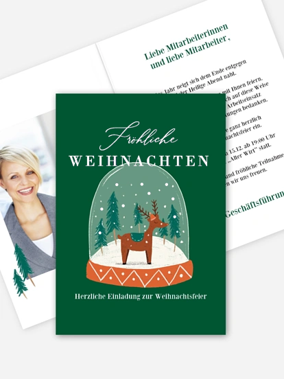Weihnachtsfeier Deer Globe