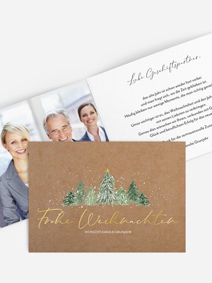 Geschäftliche Weihnachtskarte Weihnachtswald