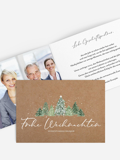Geschäftliche Weihnachtskarte Weihnachtswald