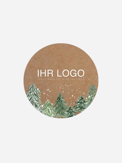 Geschenkaufkleber Geschäftlich Weihnachtswald