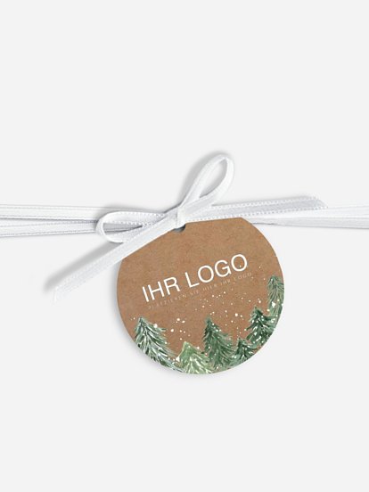 Geschenkanhänger Geschäftlich Weihnachtswald