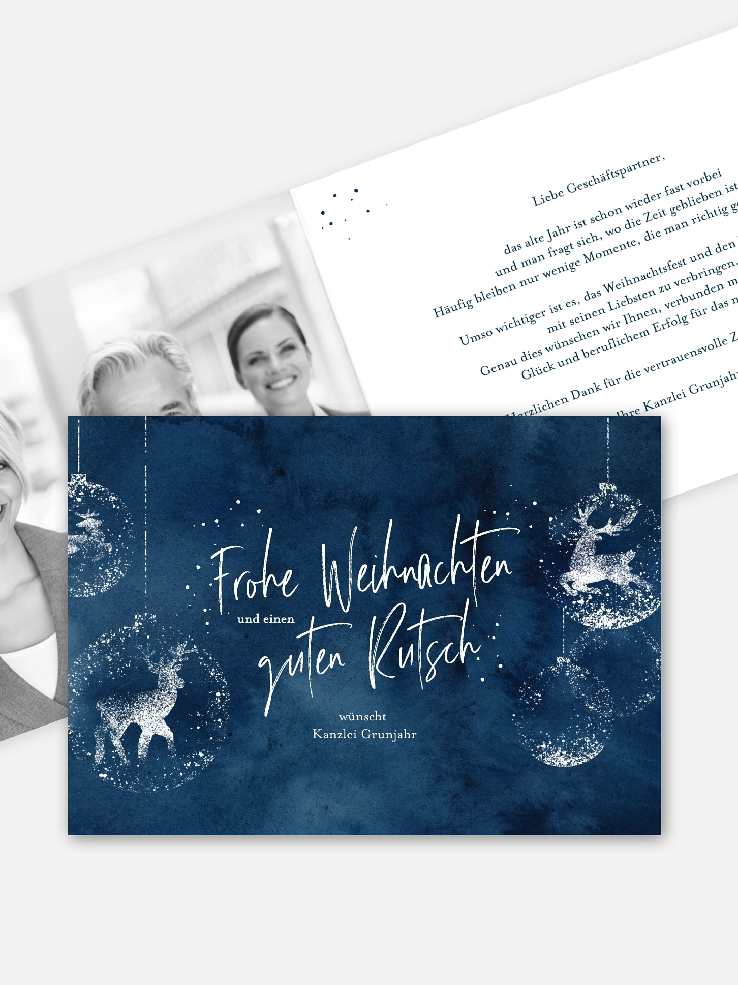 Geschäftliche Weihnachtskarte Reindeer Sparkle