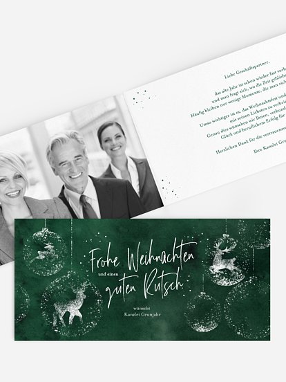 Geschäftliche Weihnachtskarte Reindeer Sparkle