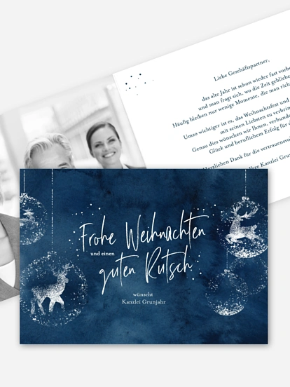 Geschäftliche Weihnachtskarte Reindeer Sparkle