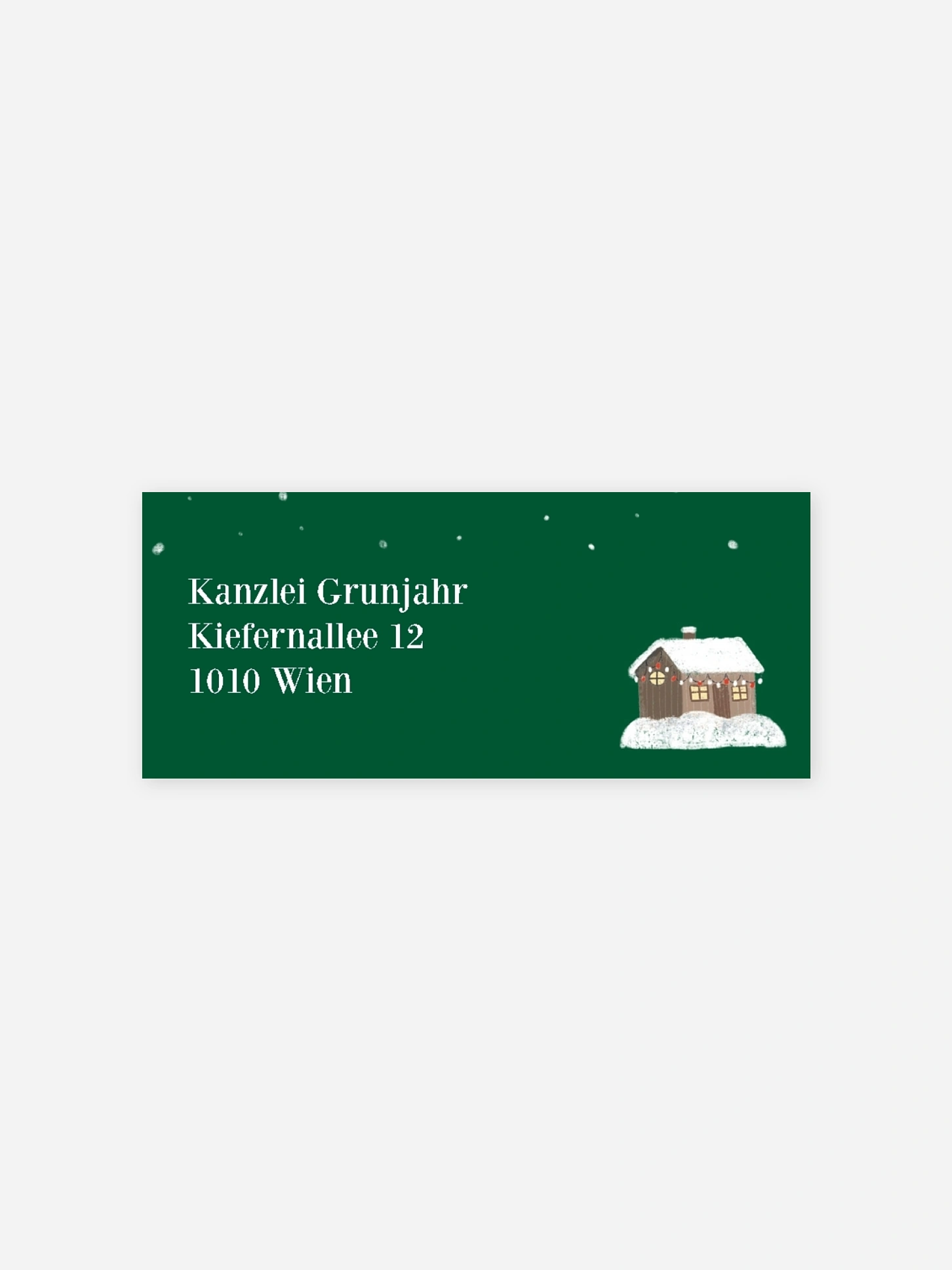 Absenderaufkleber geschäftl. Weihnachten Lebkuchenhaus