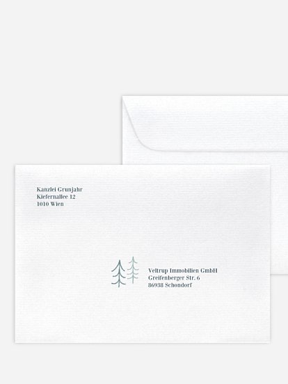 Bedruckte Umschläge geschäftl. Weihnachten Lebkuchenhaus