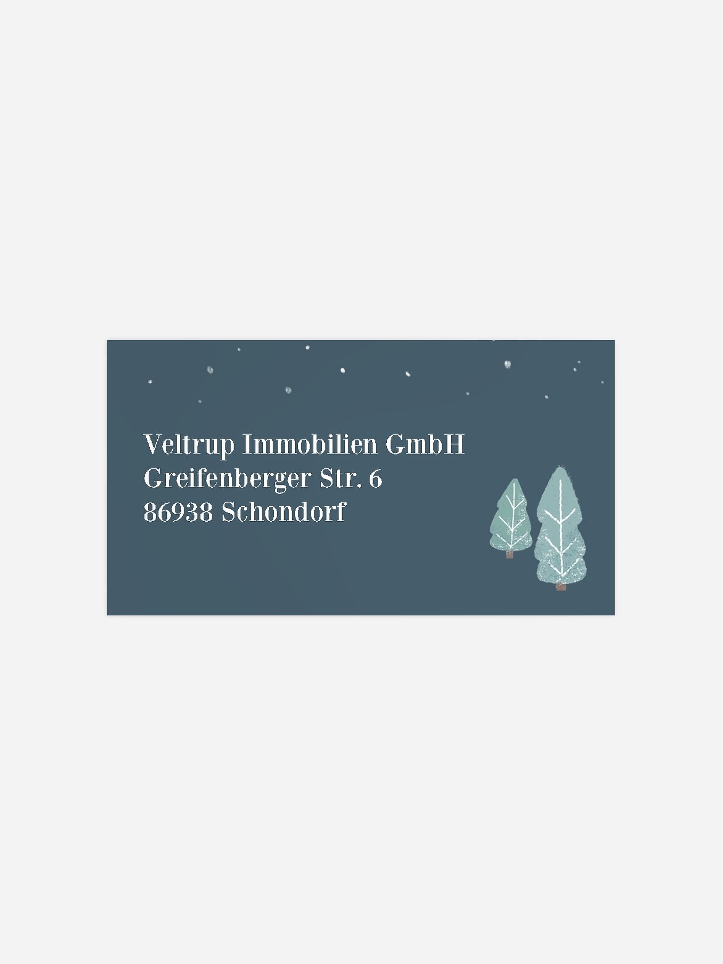 Empfängeraufkleber geschäftl. Weihnachten Lebkuchenhaus