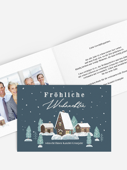 Geschäftliche Weihnachtskarte Lebkuchenhaus