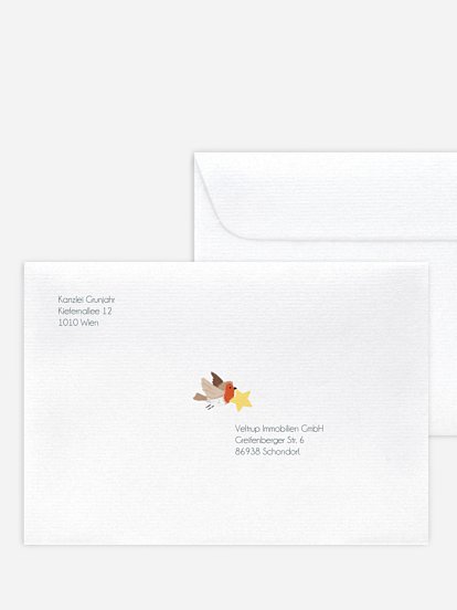 Bedruckte Umschläge geschäftl. Weihnachten Lovely Deer