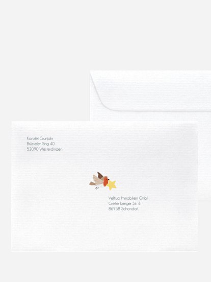 Bedruckte Umschläge geschäftl. Weihnachten Lovely Deer