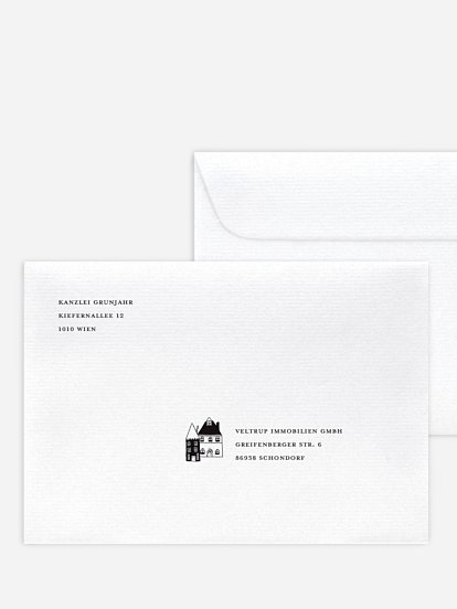 Bedruckte Umschläge geschäftl. Weihnachten Christmas Village