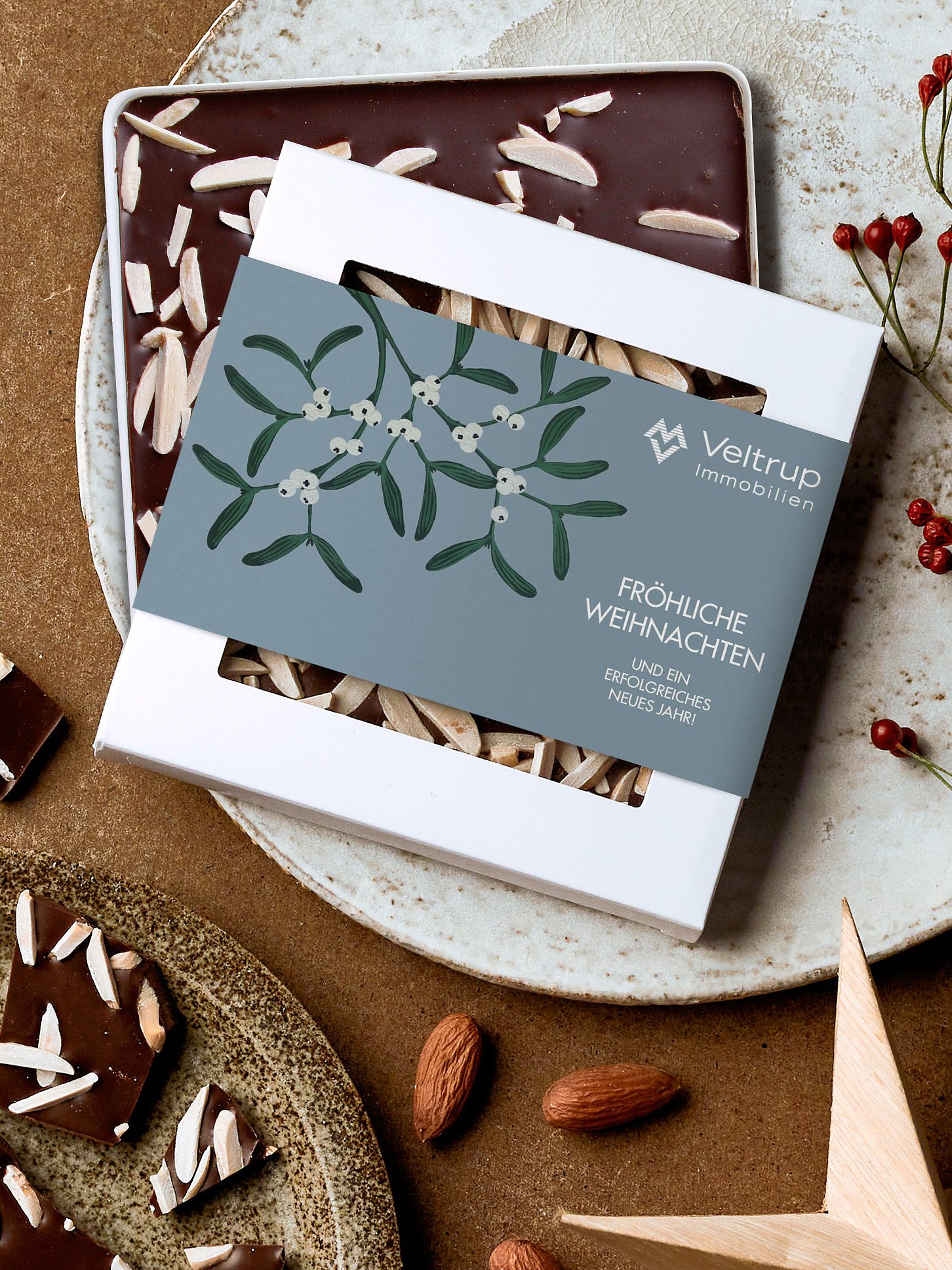 Schokobox geschäftlich Weihnachtsmistel