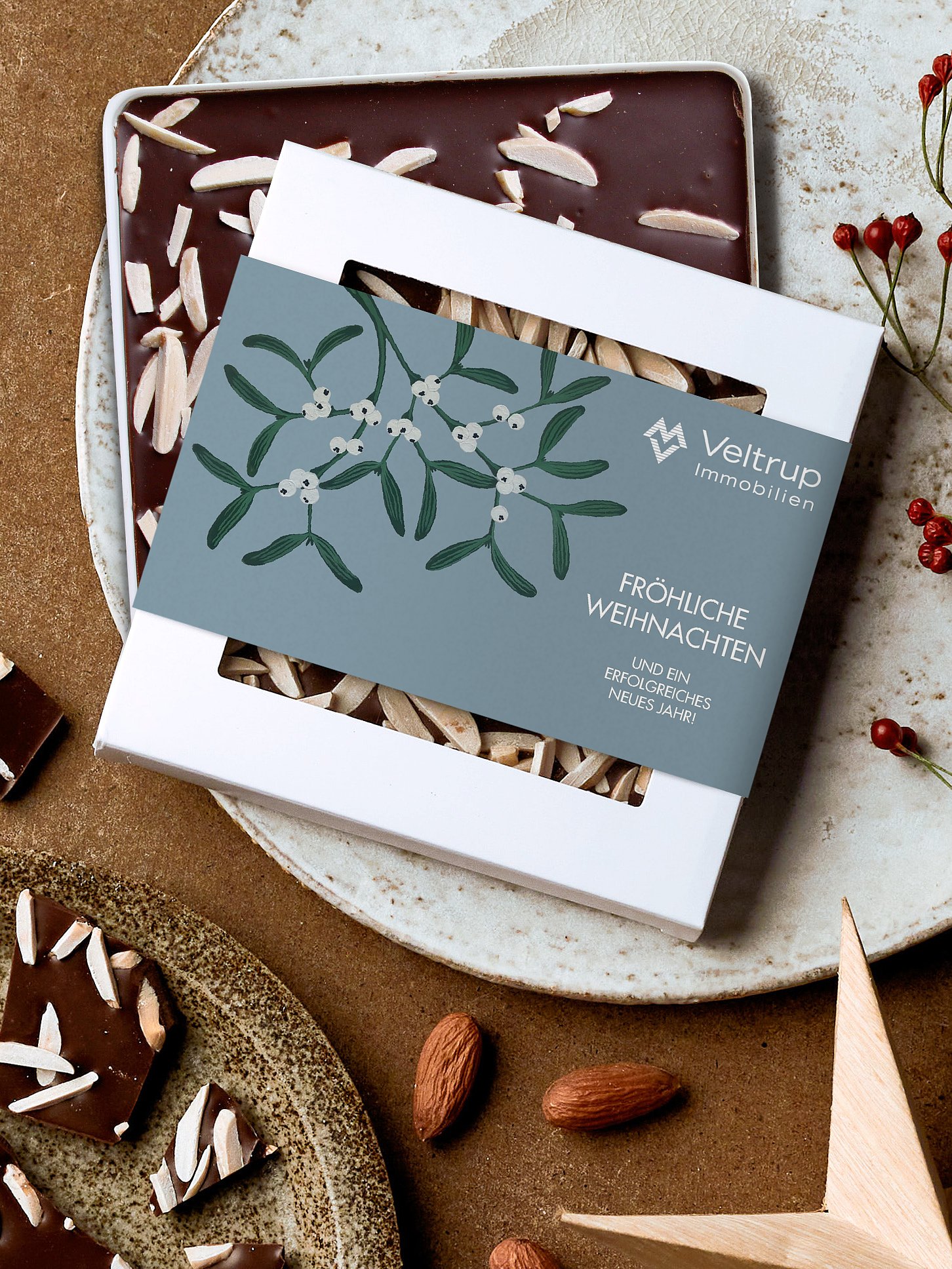 Schokobox geschäftlich Weihnachtsmistel