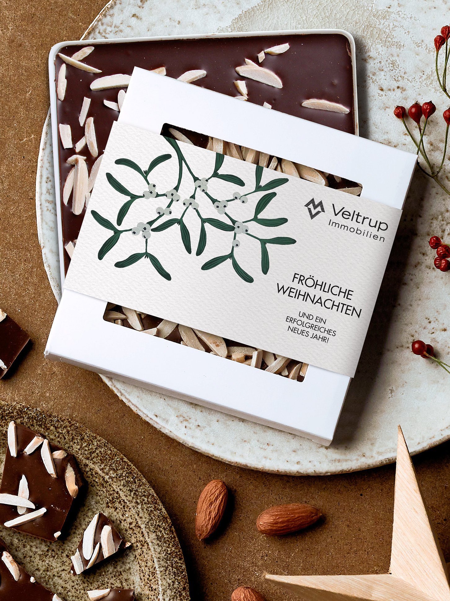Schokobox geschäftlich Weihnachtsmistel