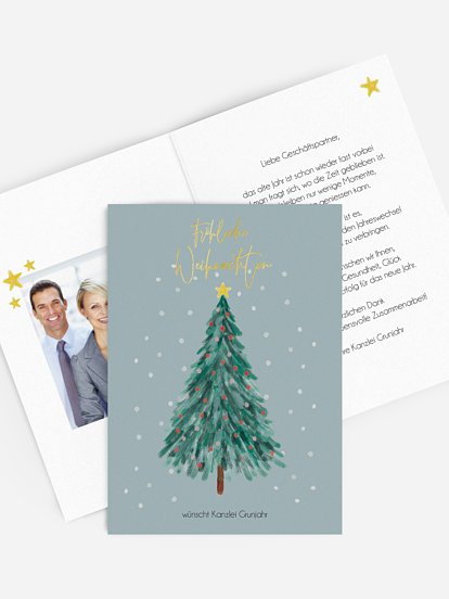 Geschäftliche Weihnachtskarte Festtagsglanz